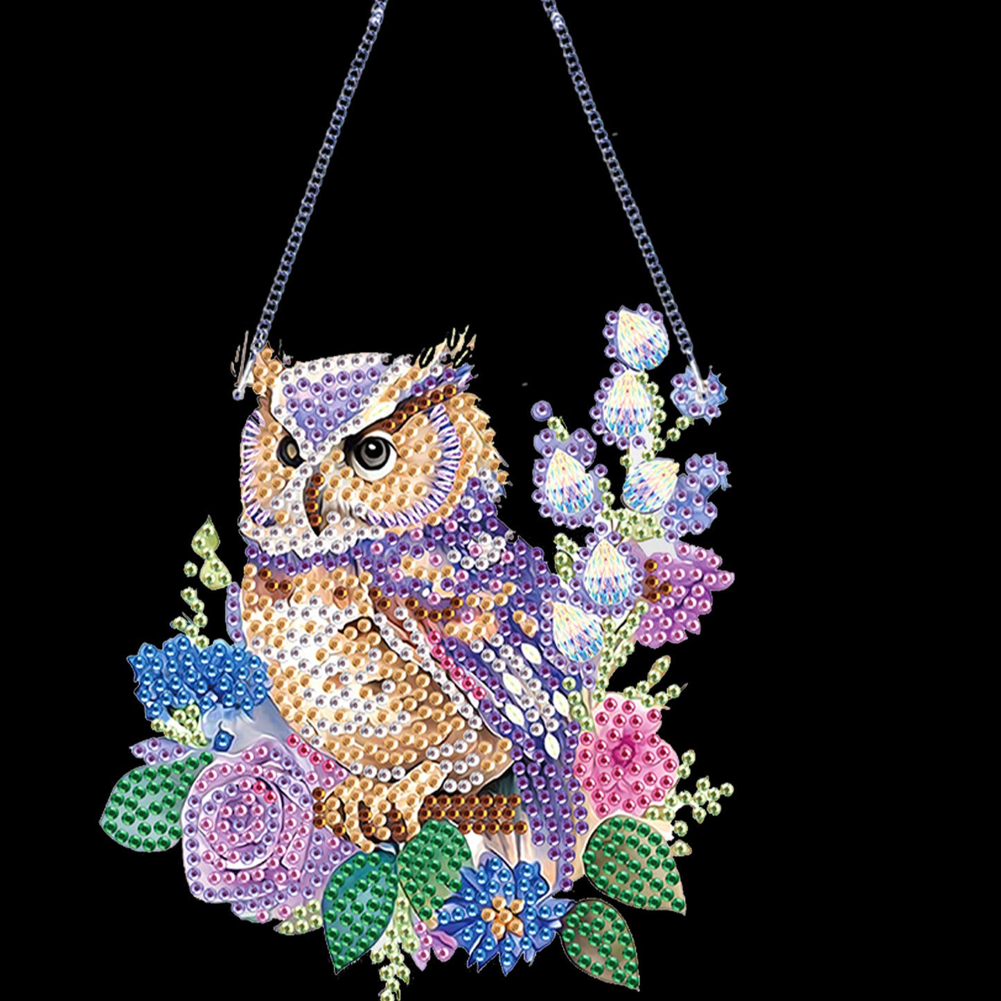 4Pcs Flower Bird 2D Flat DIY Diamond Painting Kit Home Wall Crystal Art Pendant