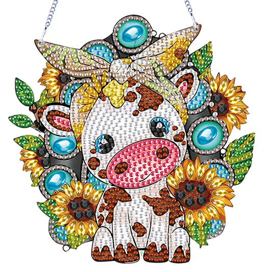 4Pcs Flower Animals 2D Flat DIY Diamond Painting Kit Home Crystal Art Pendant