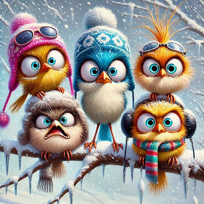 Bird - Full Round Drill Diamond Painting 30*30CM