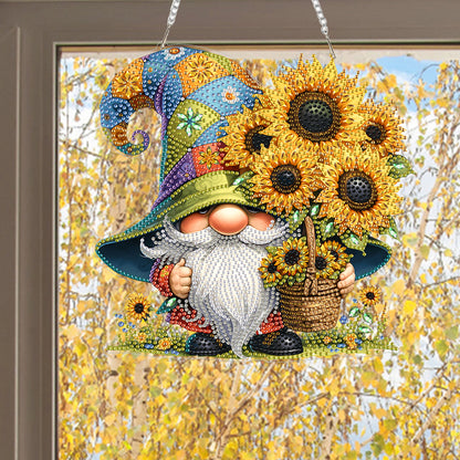 Sunflower 2D Flat DIY Acrylic Diamond Art Paintings Pendant for Home Wall Decor