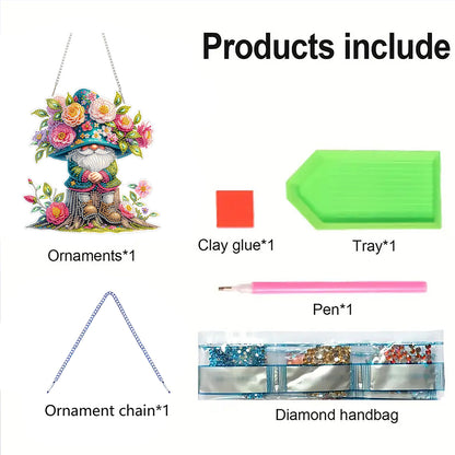 Flower 2D Flat DIY Acrylic Diamond Art Paintings Pendant for Home Wall Decor