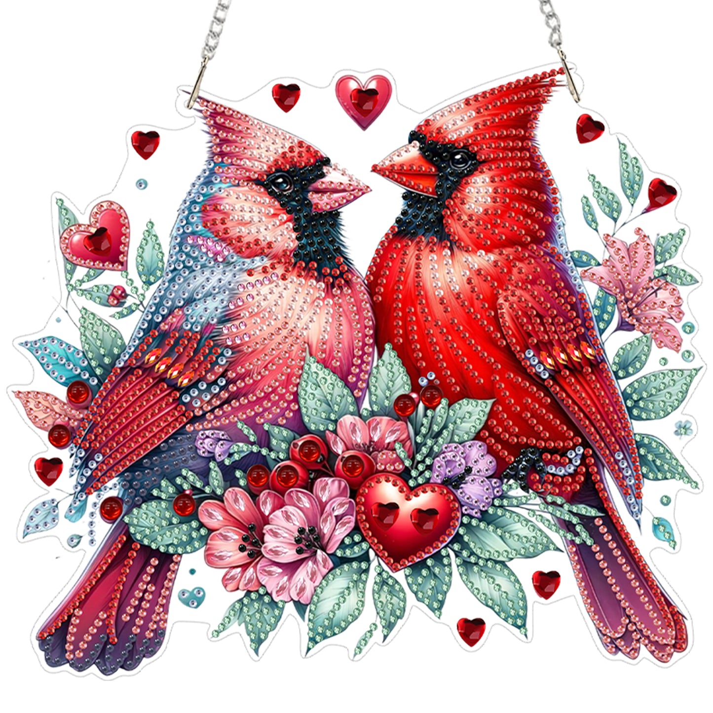 Heart 2D Flat DIY Acrylic Diamond Art Paintings Pendant for Home Wall Decor