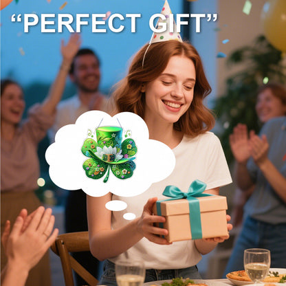 St Patricks Day 1 DIY 2D Flat Acrylic Diamond Painting Dots Pendant for Adults