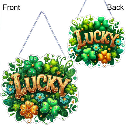 Lucky DIY 2D Flat Acrylic Diamond Painting Dots Pendant for Adults Home Decor