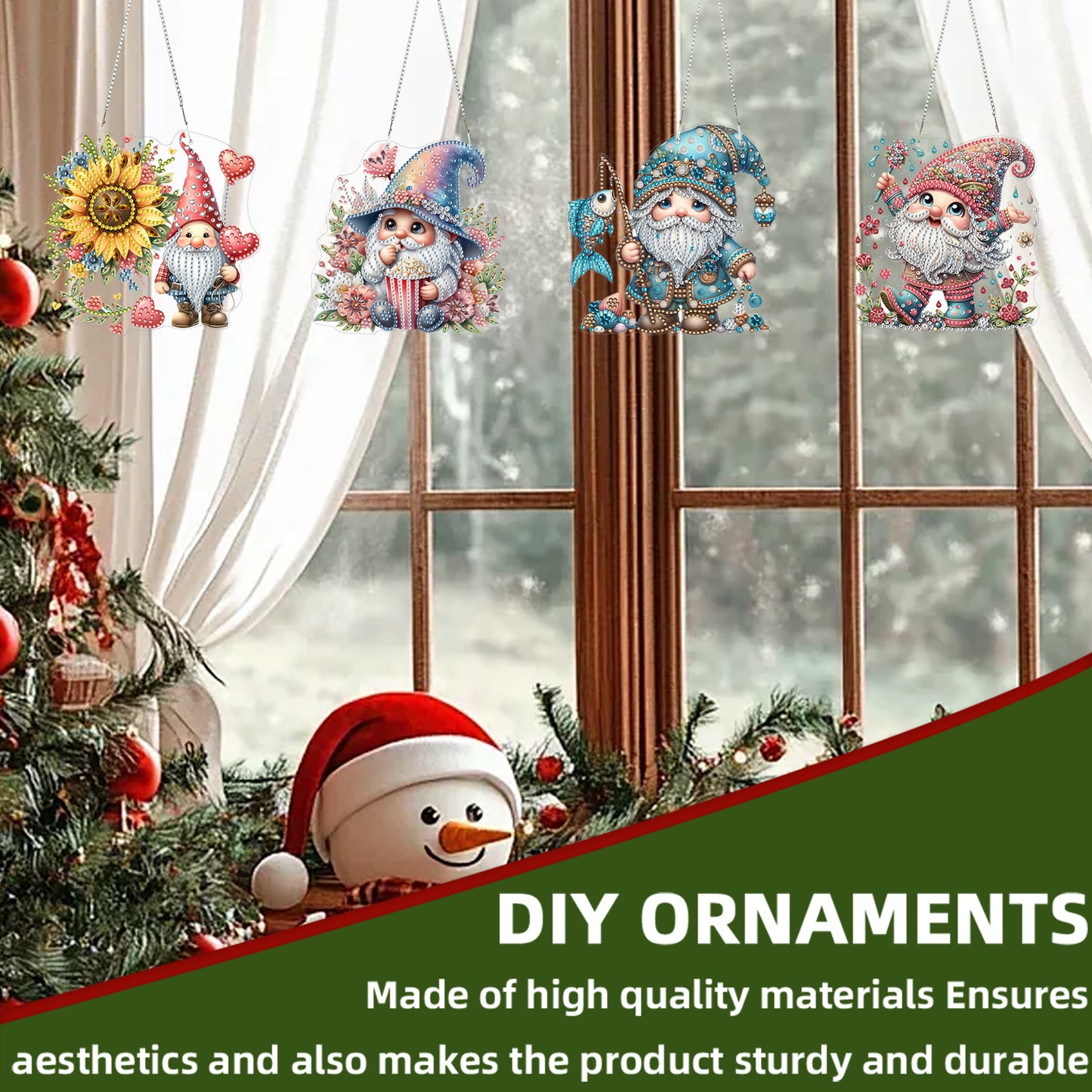 4pcs Goblin DIY 2D Flat Acrylic Diamond Painting Pendant Kit for Home Decor