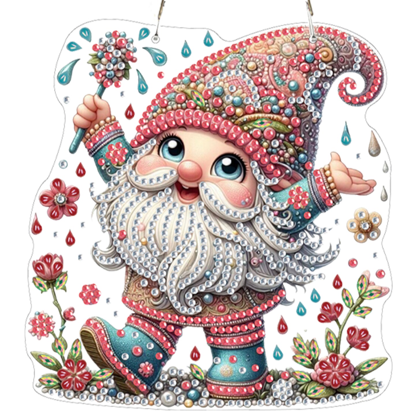 4pcs Goblin DIY 2D Flat Acrylic Diamond Painting Pendant Kit for Home Decor