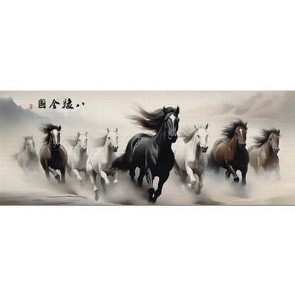 Horse - 11CT Stamped Cross Stitch 150*60CM(Mona Lisa Brand)