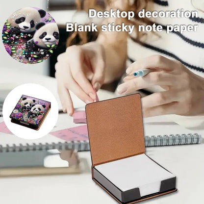 Animal PU DIY 5D Diamond Painting Note Box 640 Blank Notepads for Home Office