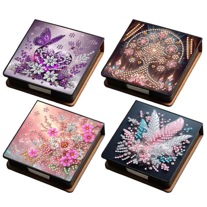 Flower PU DIY 5D Diamond Painting Note Box 640 Blank Notepads for Home Office