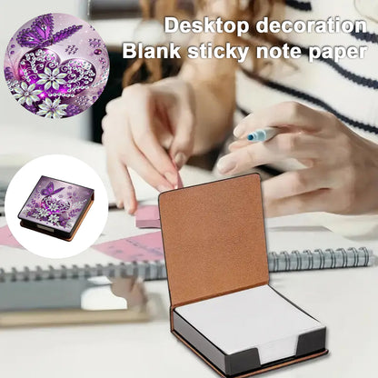 Flower PU DIY 5D Diamond Painting Note Box 640 Blank Notepads for Home Office