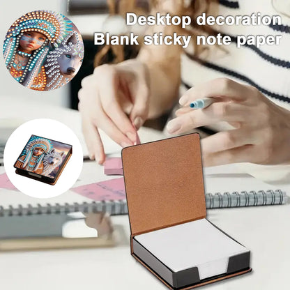 Wolf and Owl PU DIY 5D Diamond Painting Note Box 640 Blank Notepads for Office
