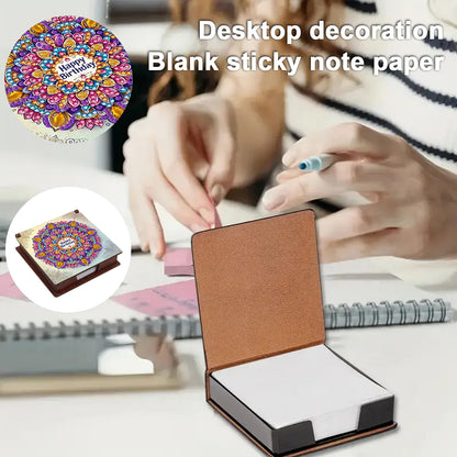 Flowers Wooden DIY 5D Diamond Painting Note Box 640 Notepads for Office Home