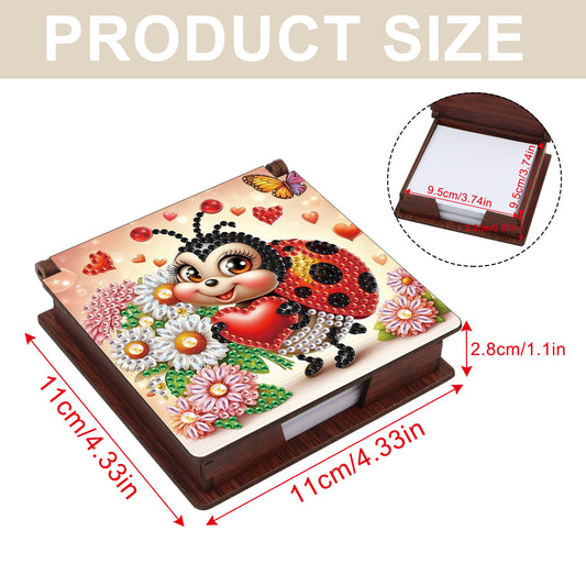 Insects and Animals Wooden DIY 5D Diamond Painting Note Box 640 Notepads Office