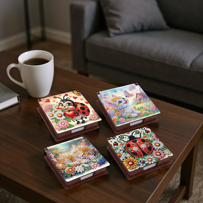 Insects and Animals Wooden DIY 5D Diamond Painting Note Box 640 Notepads Office