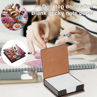 Animals Wooden DIY 5D Diamond Painting Note Box 640 Notepads for Office Home