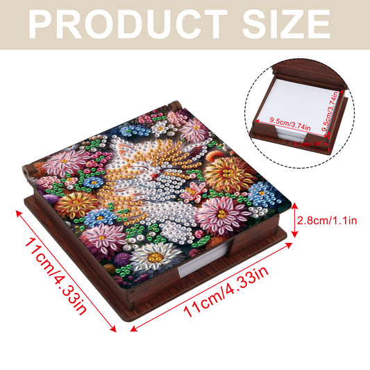 Kitty Wooden DIY 5D Diamond Painting Note Box 640 Notepads Office Home