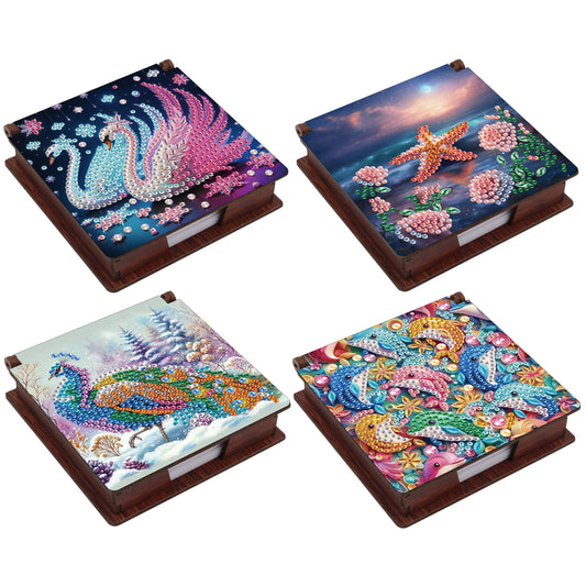 Animal Ambience Wooden DIY 5D Diamond Painting Note Box 640 Notepads Office Home