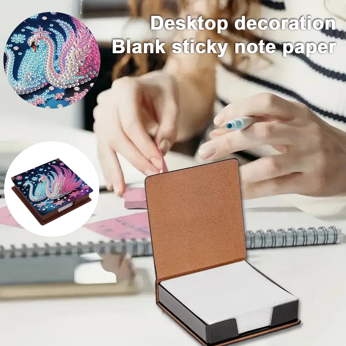 Animal Ambience Wooden DIY 5D Diamond Painting Note Box 640 Notepads Office Home