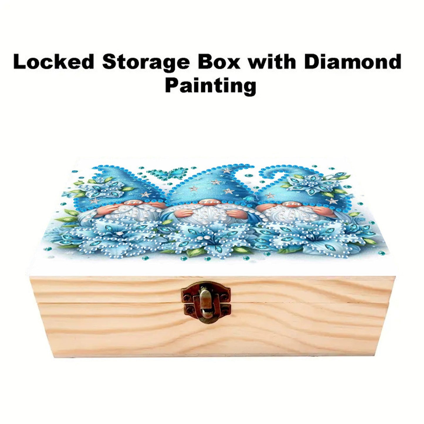 Goblin Flowers DIY Wooden 5D Diamond Art Diamond Art Storage Box for Adults Gift