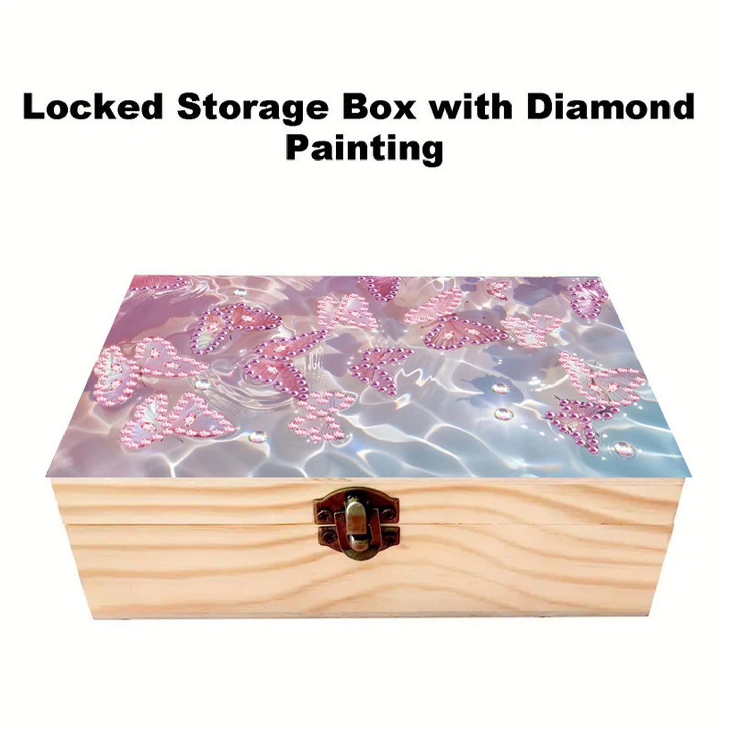 Butterfly Ripple DIY Wooden 5D Diamond Art Diamond Art Storage Box for Adults