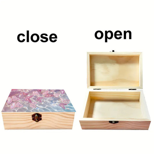 Butterfly Ripple DIY Wooden 5D Diamond Art Diamond Art Storage Box for Adults