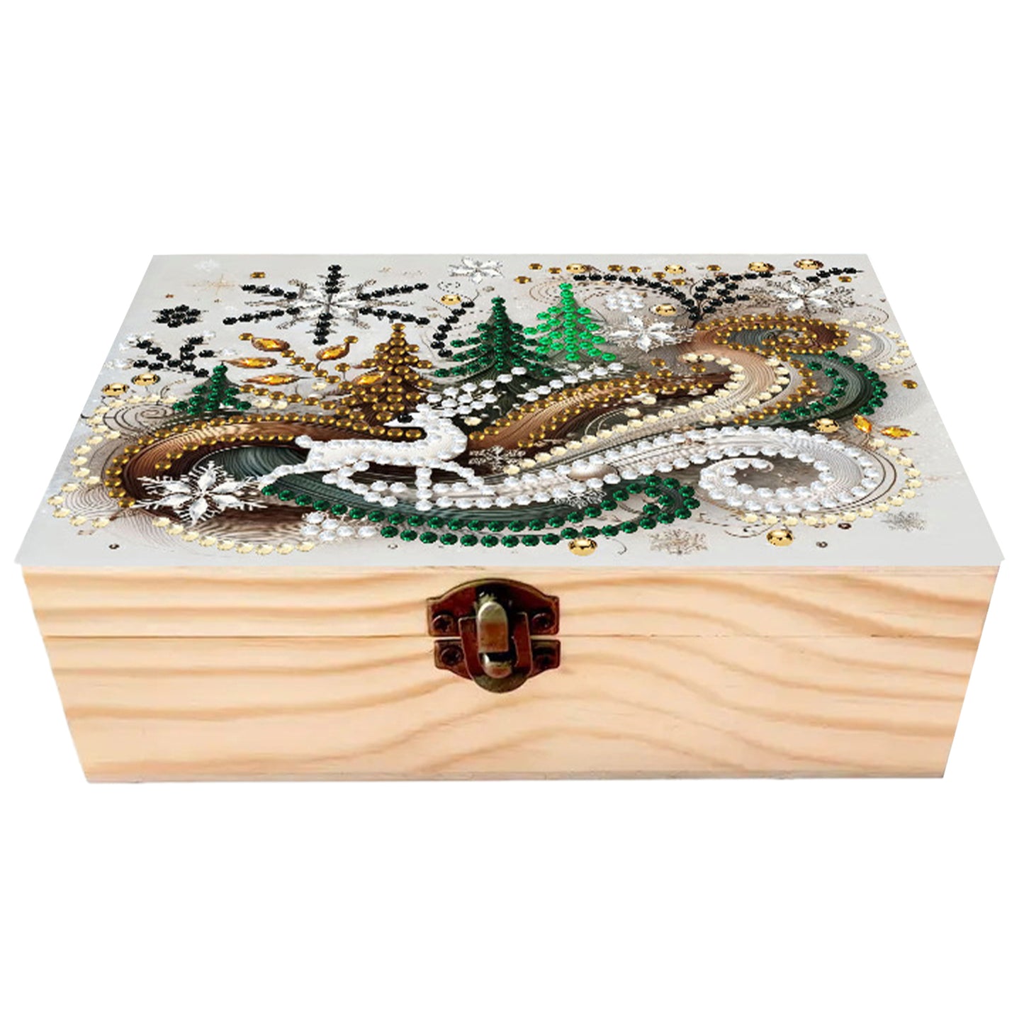 Deer DIY Wooden 5D Diamond Art Diamond Art Storage Box for Adults Gifts Desktop