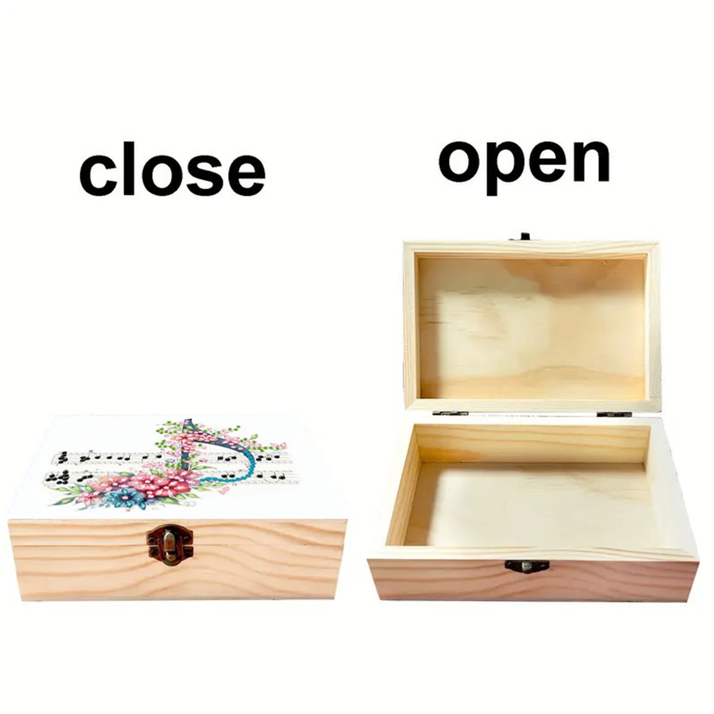 Musical Note DIY Wooden 5D Diamond Art Diamond Art Storage Box for Adults Gifts