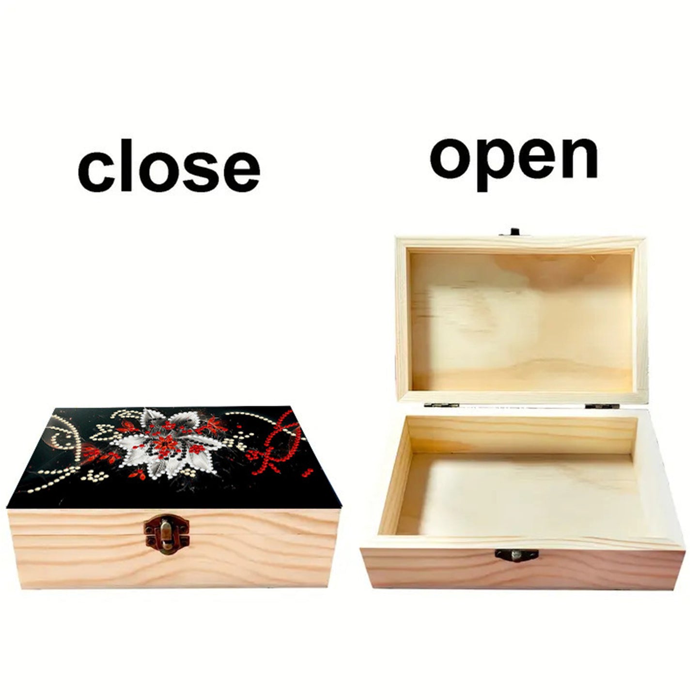 Flower DIY Wooden 5D Diamond Art Diamond Art Storage Box for Adult Desktop Decor