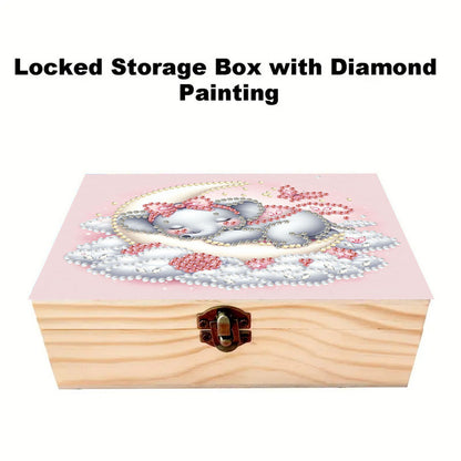 Moon Elephant DIY Wooden 5D Diamond Art Diamond Art Storage Box for Adults Gifts