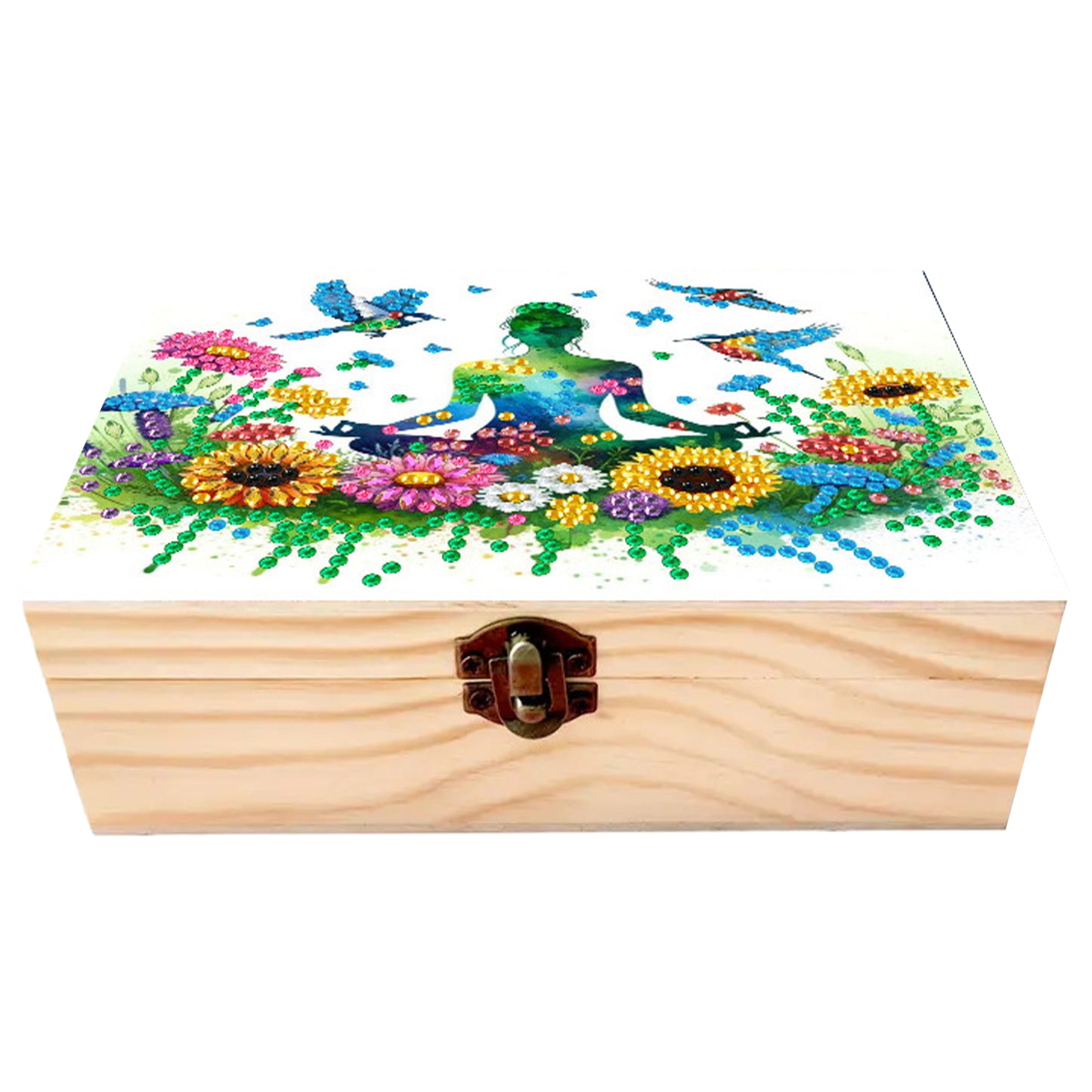 Mindful Sitting DIY Wooden 5D Diamond Art Diamond Art Storage Box for Adult Gift