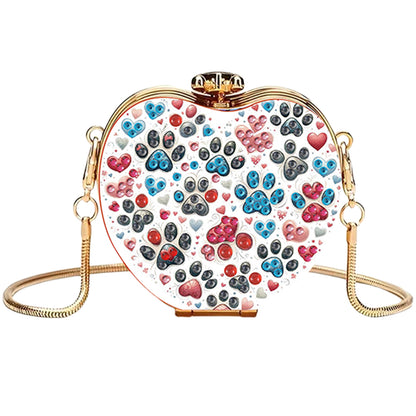Cat Paw DIY Acrylic Love Art Diamond Painting Coin Purse with Chain for Women
