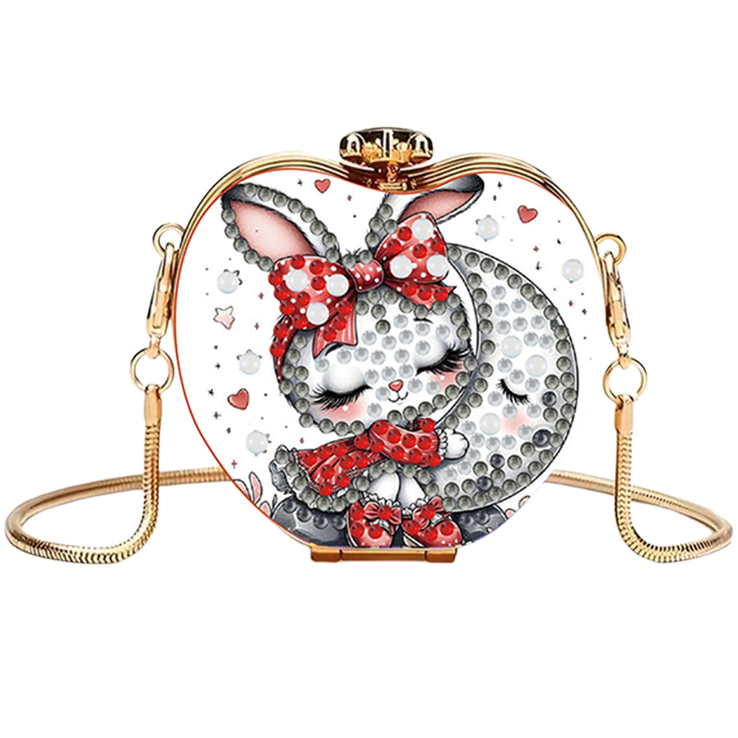 Rabbit DIY Acrylic Love Art Diamond Painting Coin Purse w/ Chain for Women Girl