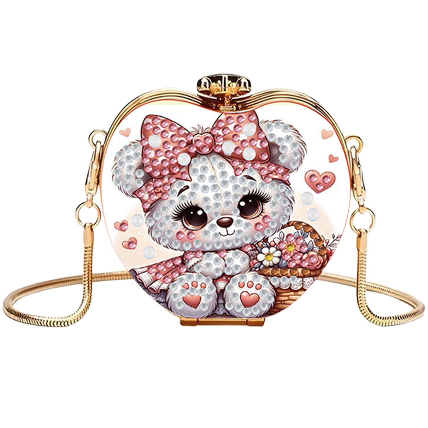 Bear DIY Acrylic Love Art Diamond Painting Coin Purse with Chain for Women Girl