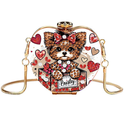 Dog DIY Acrylic Love Art Diamond Painting Coin Purse with Chain for Women Girl