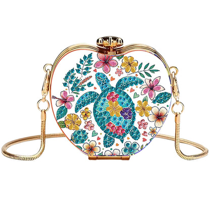 Turtle DIY Acrylic Love Art Diamond Painting Coin Purse w/ Chain for Women Girl
