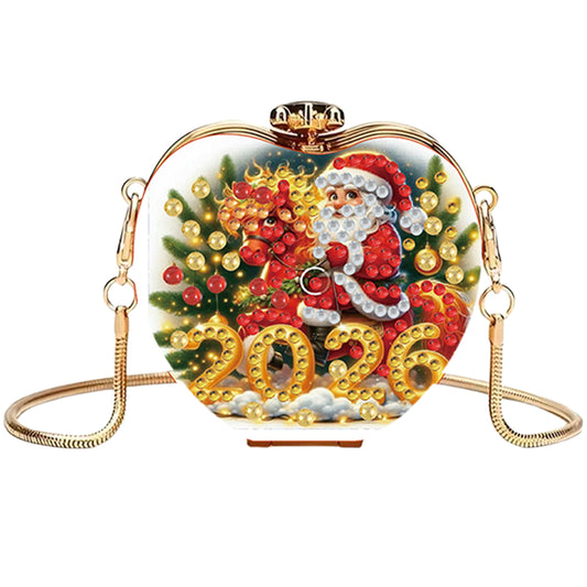 Santa Claus 2026 DIY Acrylic Love Diamond Painting Coin Purse w/ Chain for Women