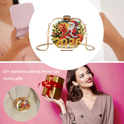 Santa Claus 2026 DIY Acrylic Love Diamond Painting Coin Purse w/ Chain for Women