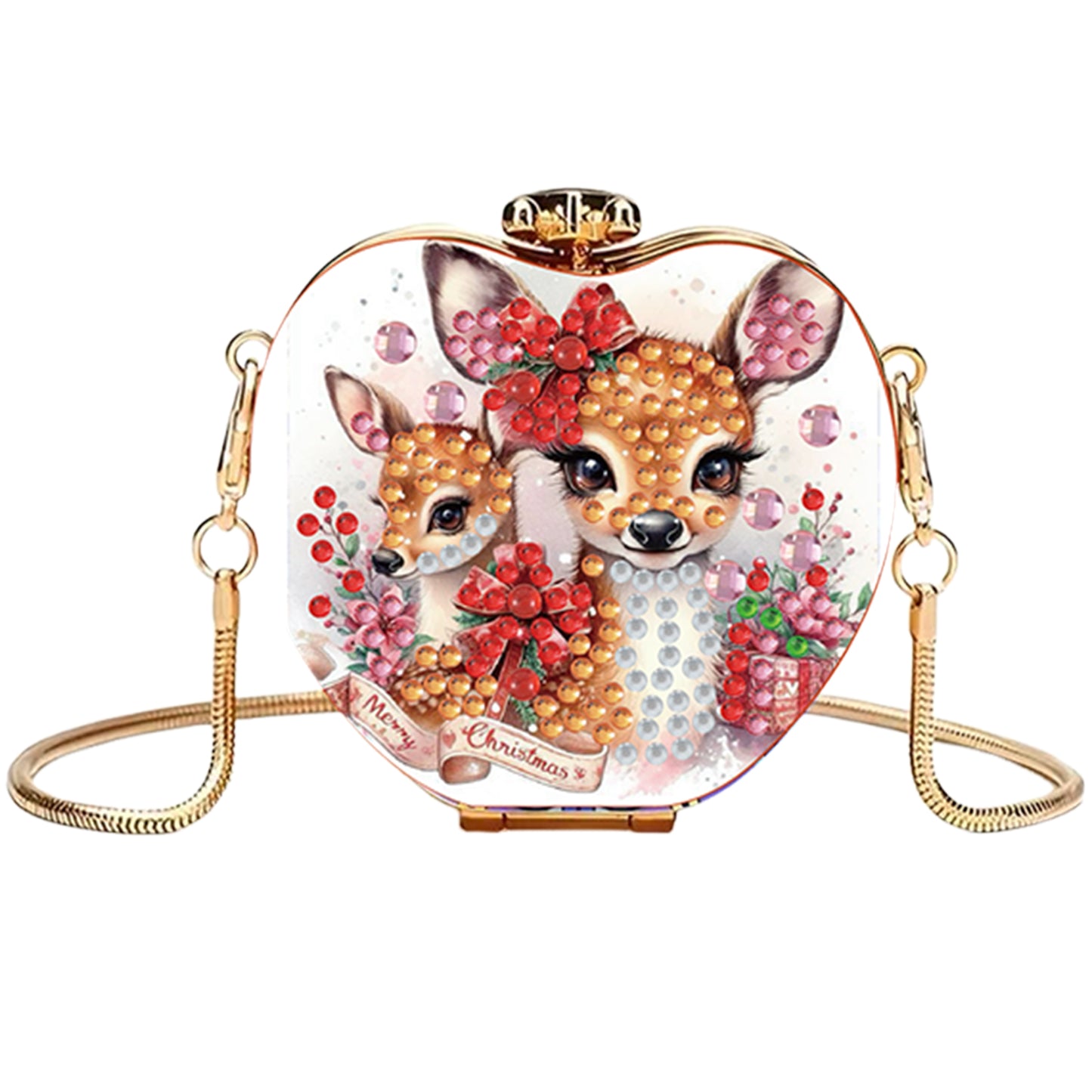 Reindeer DIY Acrylic Love Art Diamond Painting Coin Purse with Chain for Women