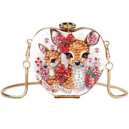 Reindeer DIY Acrylic Love Art Diamond Painting Coin Purse with Chain for Women