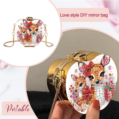 Reindeer DIY Acrylic Love Art Diamond Painting Coin Purse with Chain for Women