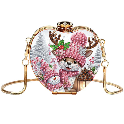 Deer DIY Acrylic Love Art Diamond Painting Coin Purse with Chain for Women Girl