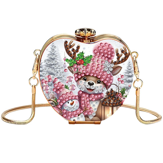 Deer DIY Acrylic Love Art Diamond Painting Coin Purse with Chain for Women Girl