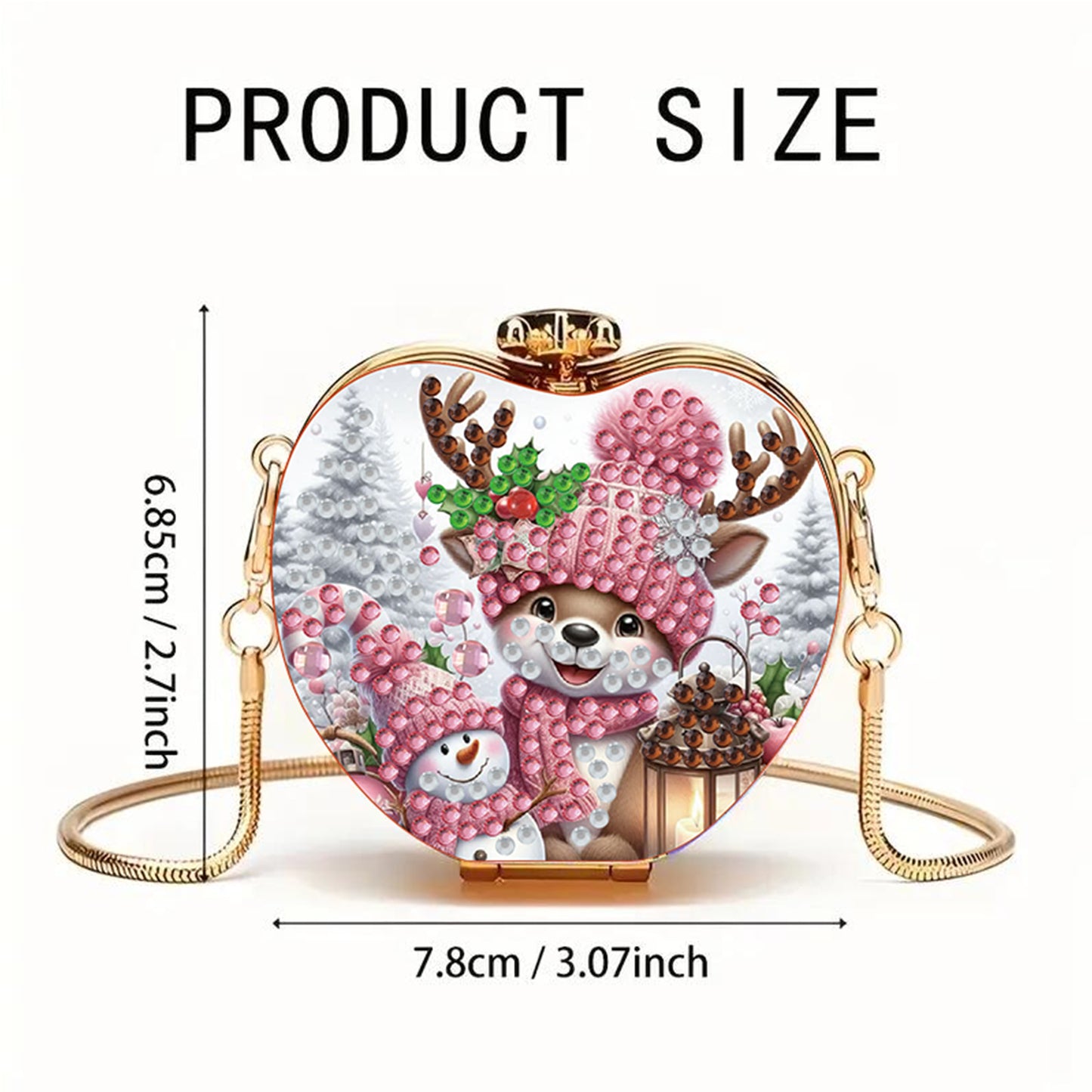 Deer DIY Acrylic Love Art Diamond Painting Coin Purse with Chain for Women Girl