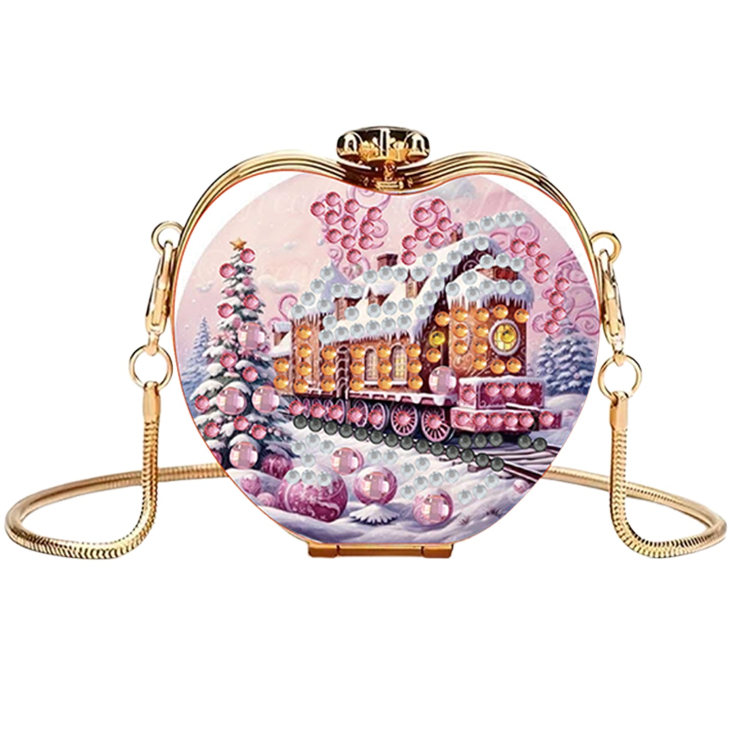 Train DIY Acrylic Love Art Diamond Painting Coin Purse with Chain for Women Girl