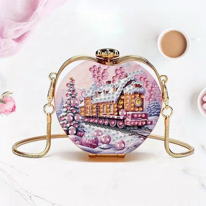 Train DIY Acrylic Love Art Diamond Painting Coin Purse with Chain for Women Girl
