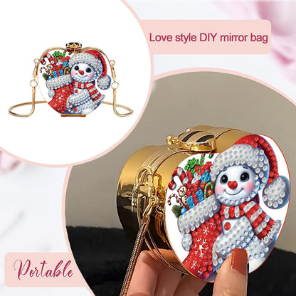 Snowman DIY Acrylic Love Art Diamond Painting Coin Purse with Chain for Women
