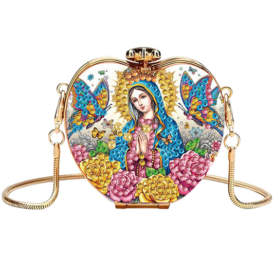 Faith DIY Acrylic Love Art Diamond Painting Coin Purse with Chain for Women Girl