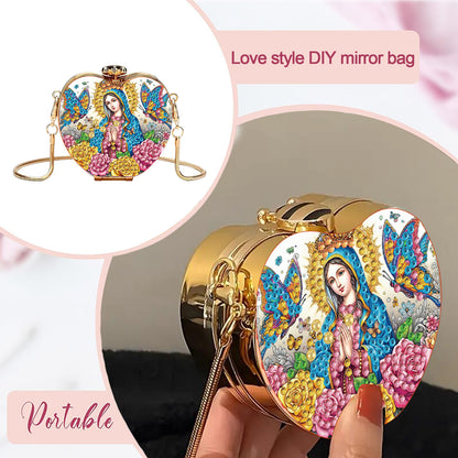 Faith DIY Acrylic Love Art Diamond Painting Coin Purse with Chain for Women Girl