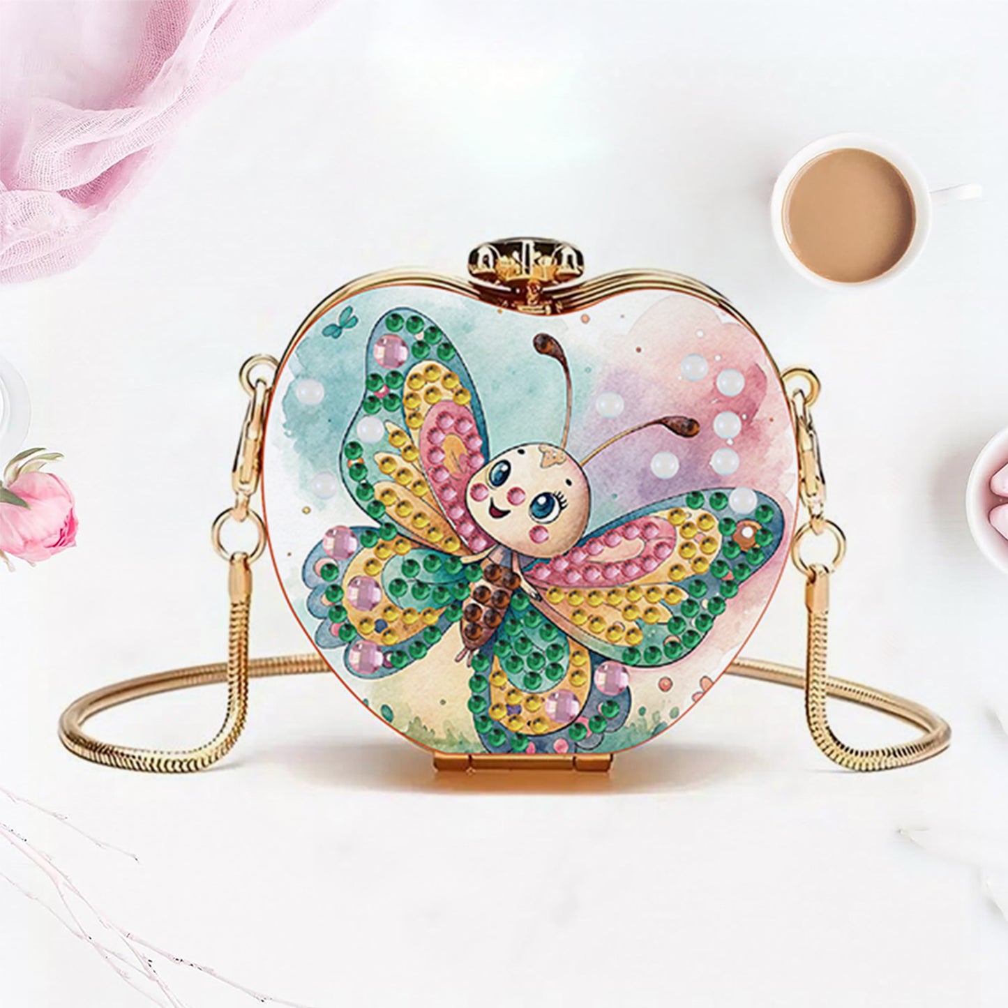 Butterfly DIY Acrylic Love Art Diamond Painting Coin Purse with Chain for Women