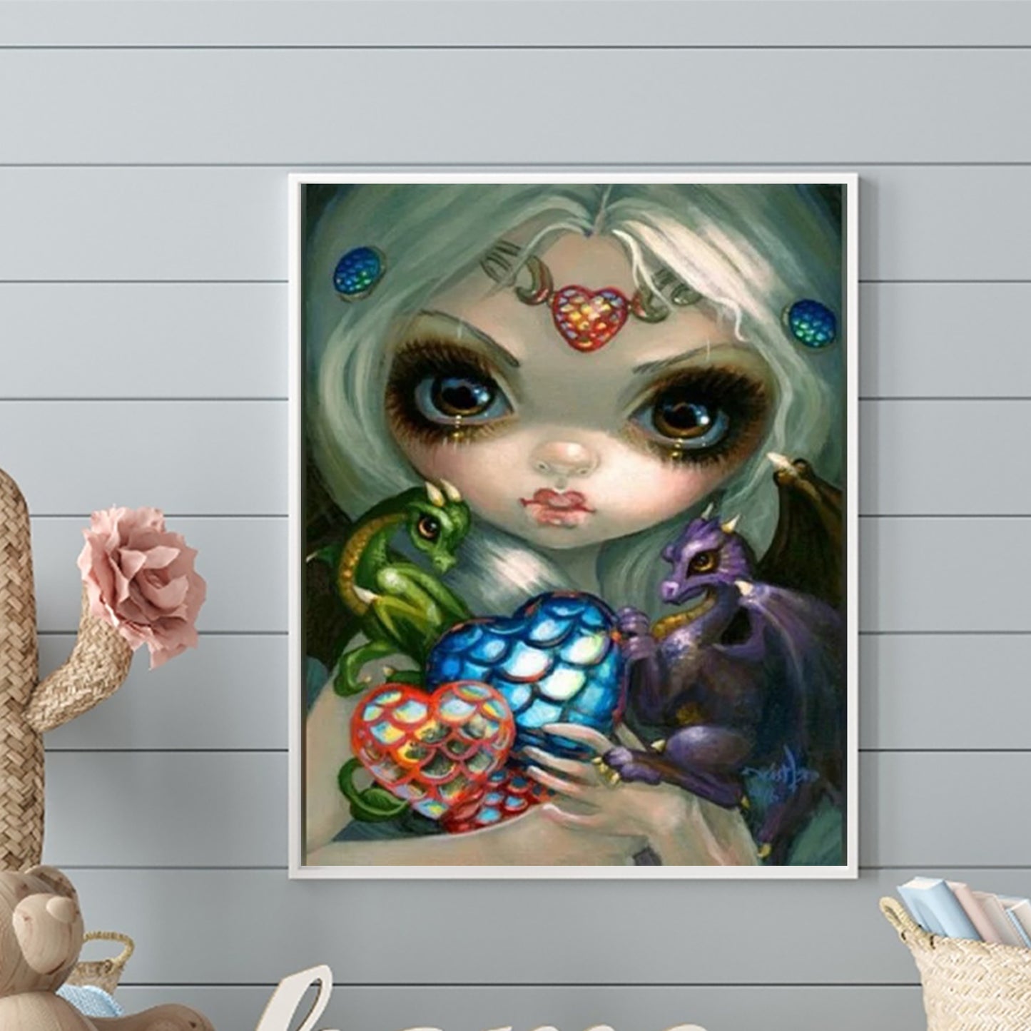 Girl And Dinosaur - Full Round Drill Diamond Painting 40*50CM